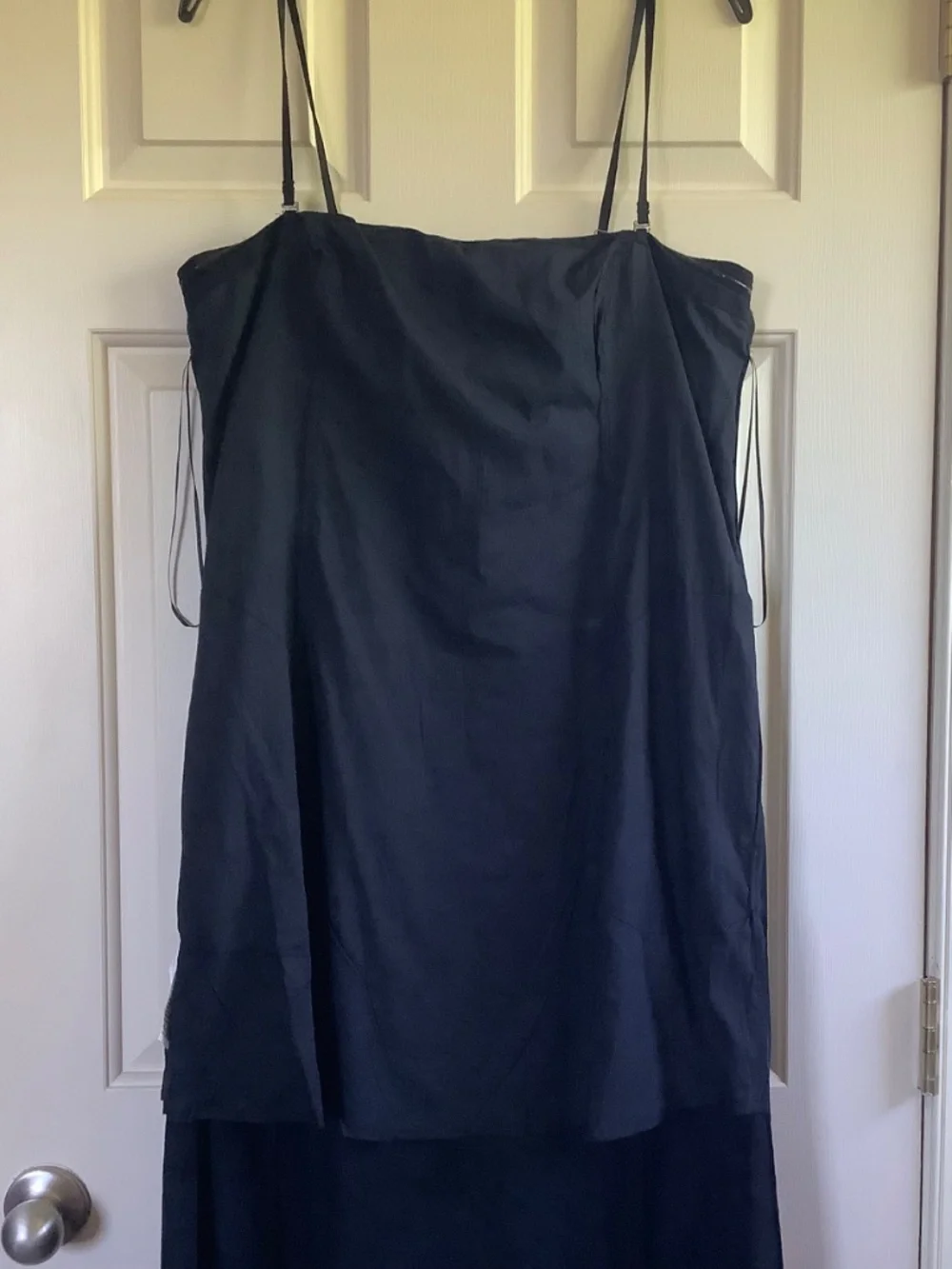 Abercrombie & Fitch Linen Blend Maxi Dress Detachable Straps & Pockets Black SZL